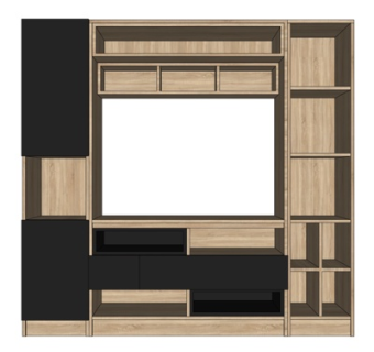 现代实木电视柜su模型