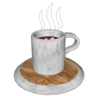 现代咖啡杯su模型