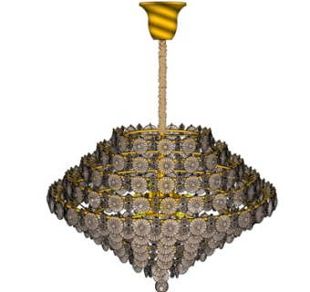 欧式金属吊灯su模型