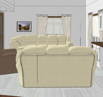 现代简约客厅su模型