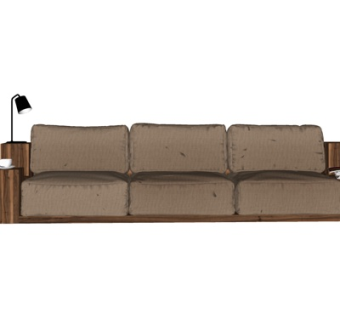 现代布艺多人沙发su模型