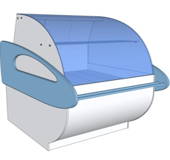 现代超市玻璃展柜su模型