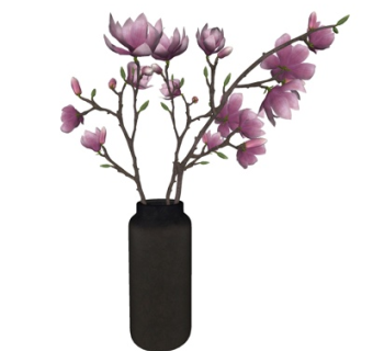 现代花瓶花卉su模型