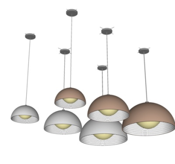 现代金属吊灯su模型