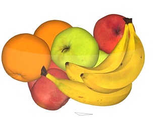 现代香蕉<em>苹果</em>水果su模型