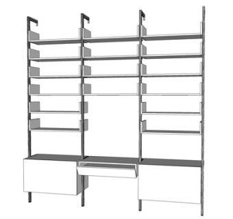 现代超市货架su模型