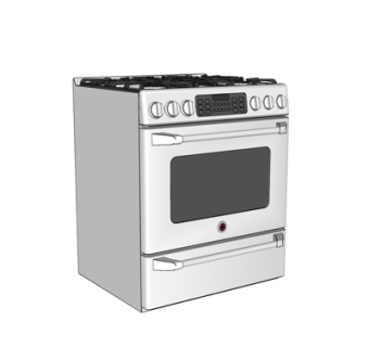 现代灶台烤箱组合su模型