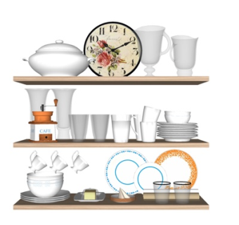 现代碗架su模型