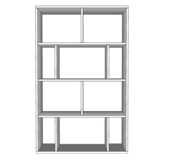 现代实木装饰架su模型