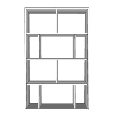 现代实木装饰架su模型