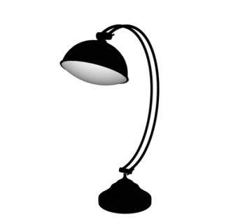 现代金属台灯su模型