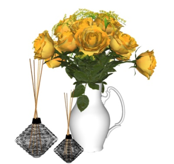 现代花瓶花卉su模型