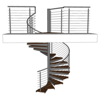 现代旋转楼梯su模型