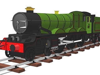 现代蒸汽火车su模型