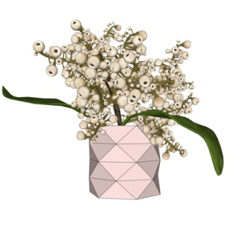 现代花瓶花卉su模型