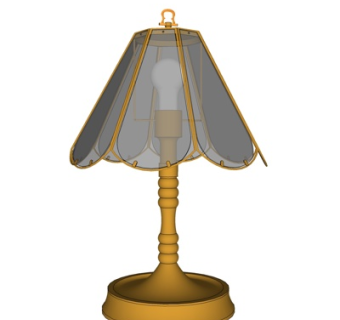 欧式金属台灯su模型
