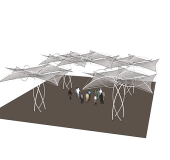 欧式金属亭子su模型