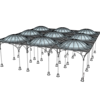 欧式玻璃凉亭su模型