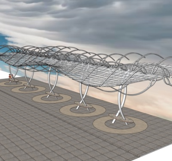 现代金属廊架su模型