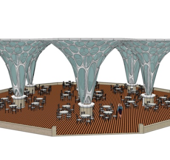 欧式花瓣凉亭su模型