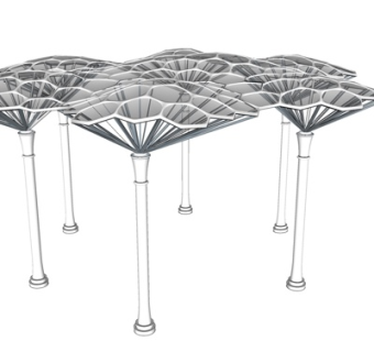 现代莲蓬凉亭su模型