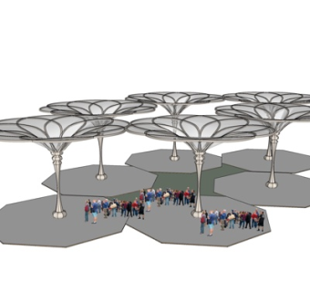 欧式花瓣凉亭su模型