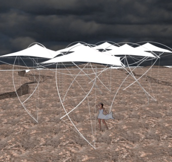 现代金属廊架su模型