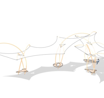 现代玻璃凉亭su模型