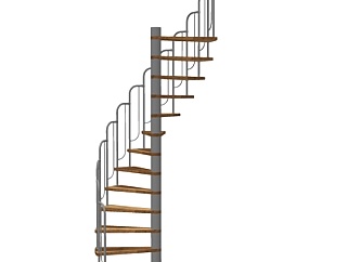 工业风金属楼梯su模型