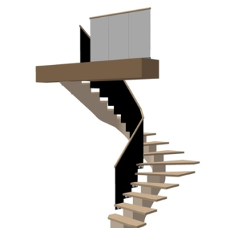 现代楼梯su模型