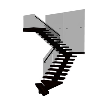 现代楼梯su模型