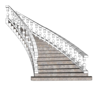 欧式楼梯su模型