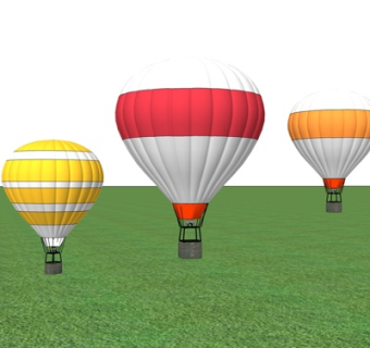 现代热气球su模型