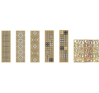 现代金属屏风隔断su模型