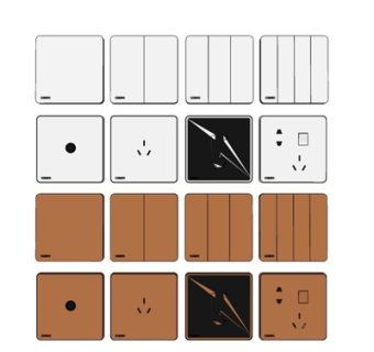 现代按钮开关su模型