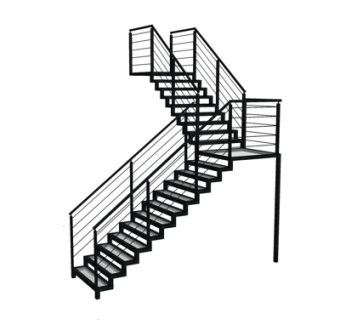 现代金属楼梯su模型