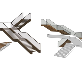 现代楼梯su模型