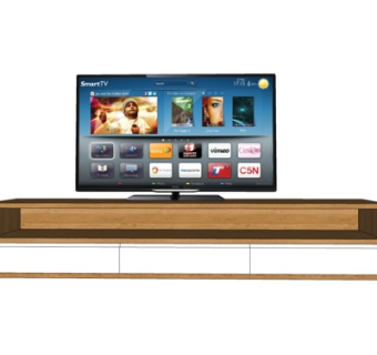 现代实木电视柜su模型