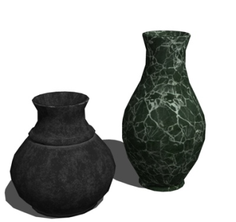 现代陶瓷罐子su模型