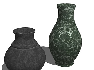 现代陶瓷罐子su模型