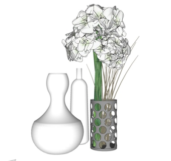 现代花瓶花卉su模型