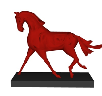 现代骏马雕塑摆件su模型