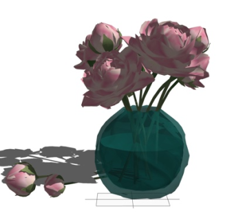 现代花瓶花卉su模型