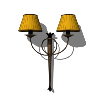 欧式金属壁灯su模型