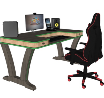 现代电脑桌椅su模型