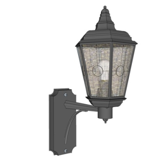 欧式金属壁灯su模型