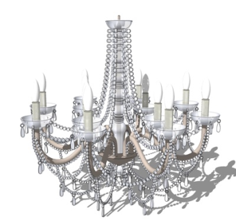 欧式水晶吊灯su模型