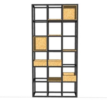 现代金属装饰架su模型