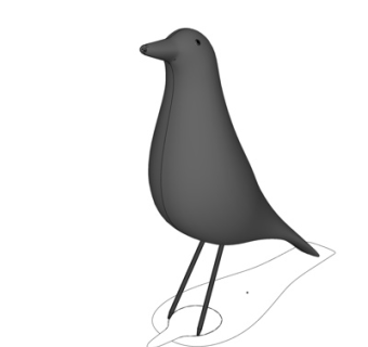 现代鸽子摆件su模型
