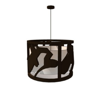 现代金属吊灯su模型